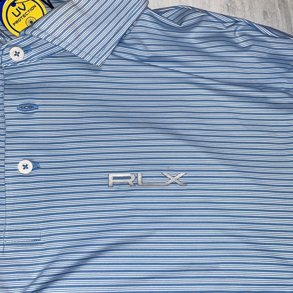 NWT Polo Ralph Lauren RLX Golf Stripe Performance Stretch Polo Shirt - Picture 6 of 8
